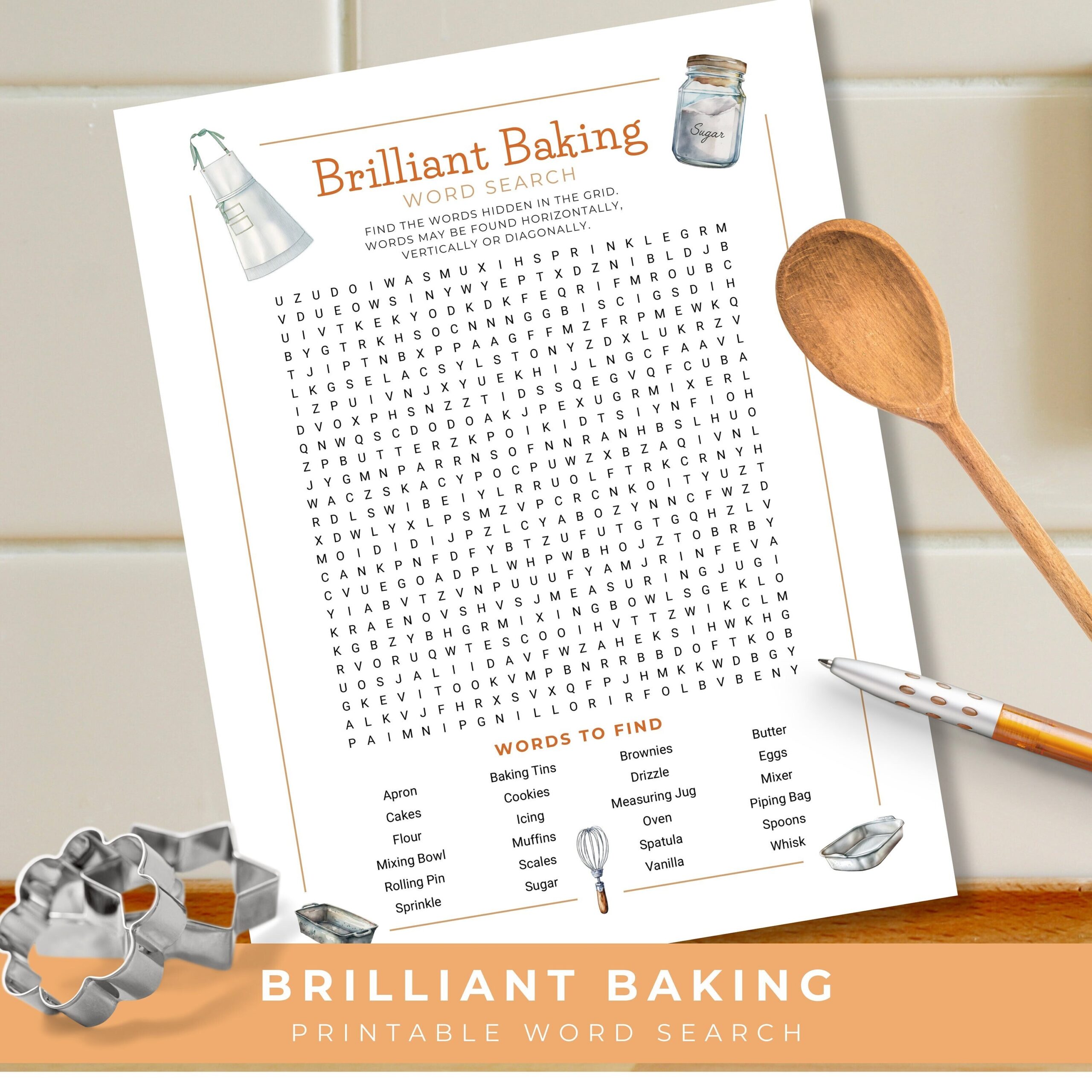 Baking Word Search Printable Baking Word Search Printable