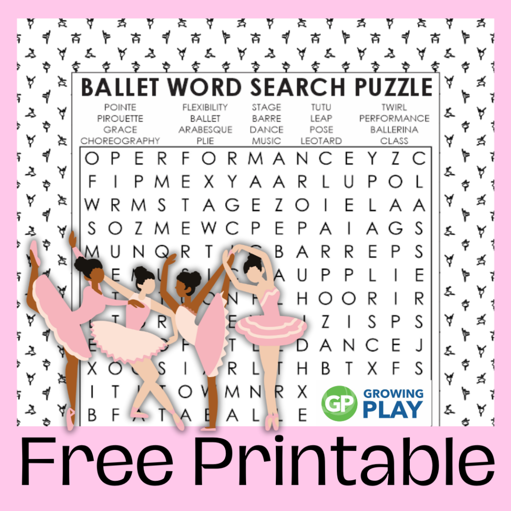Ballet Word Search Free Printable Growing Play Ballet Word Search Free Printable Growing Play