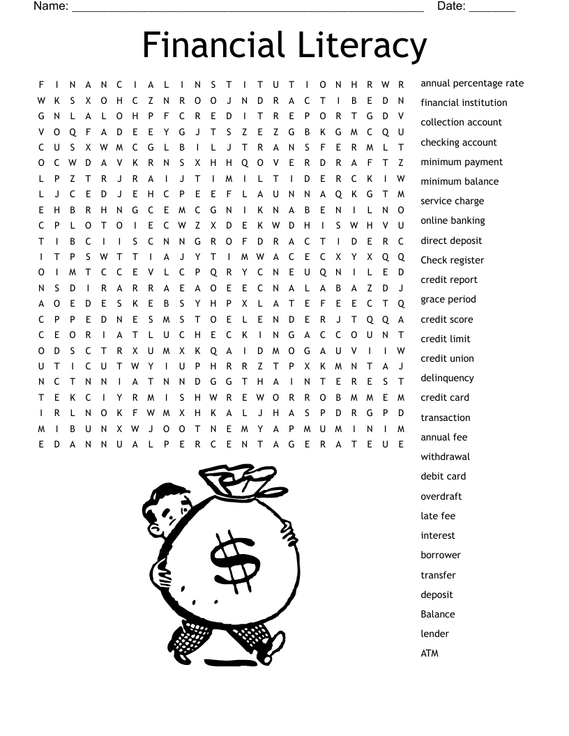 Banking Terms Word Search WordMint