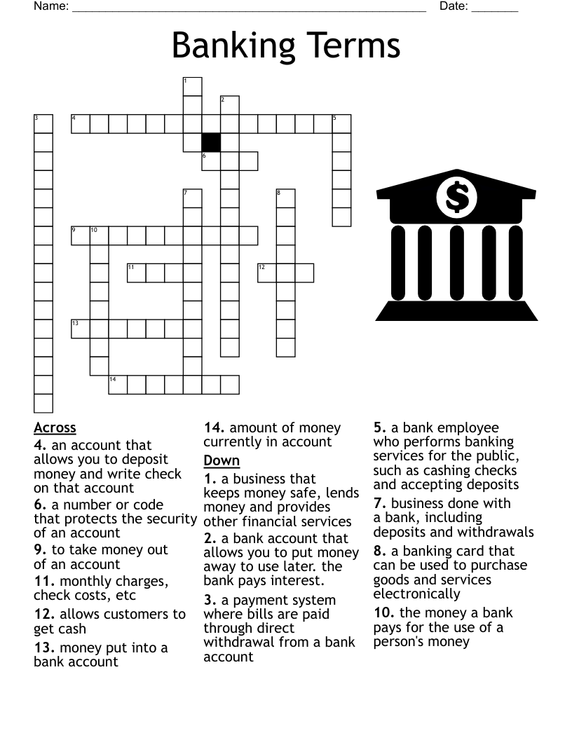 Banking Terms Word Search WordMint