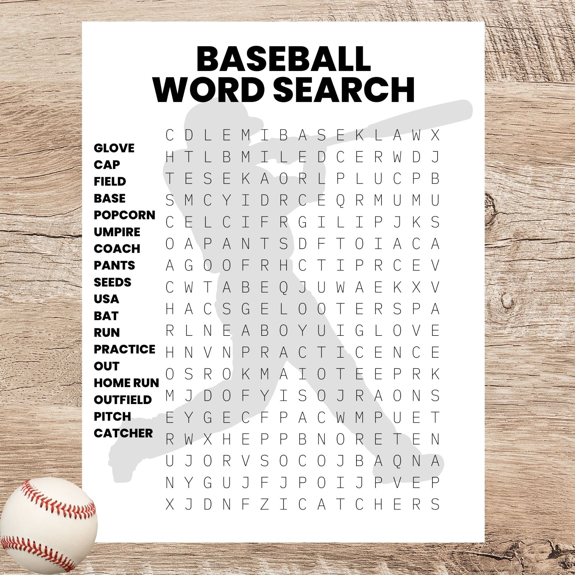 Baseball Word Search Printable sports Printable Activity For Kids 