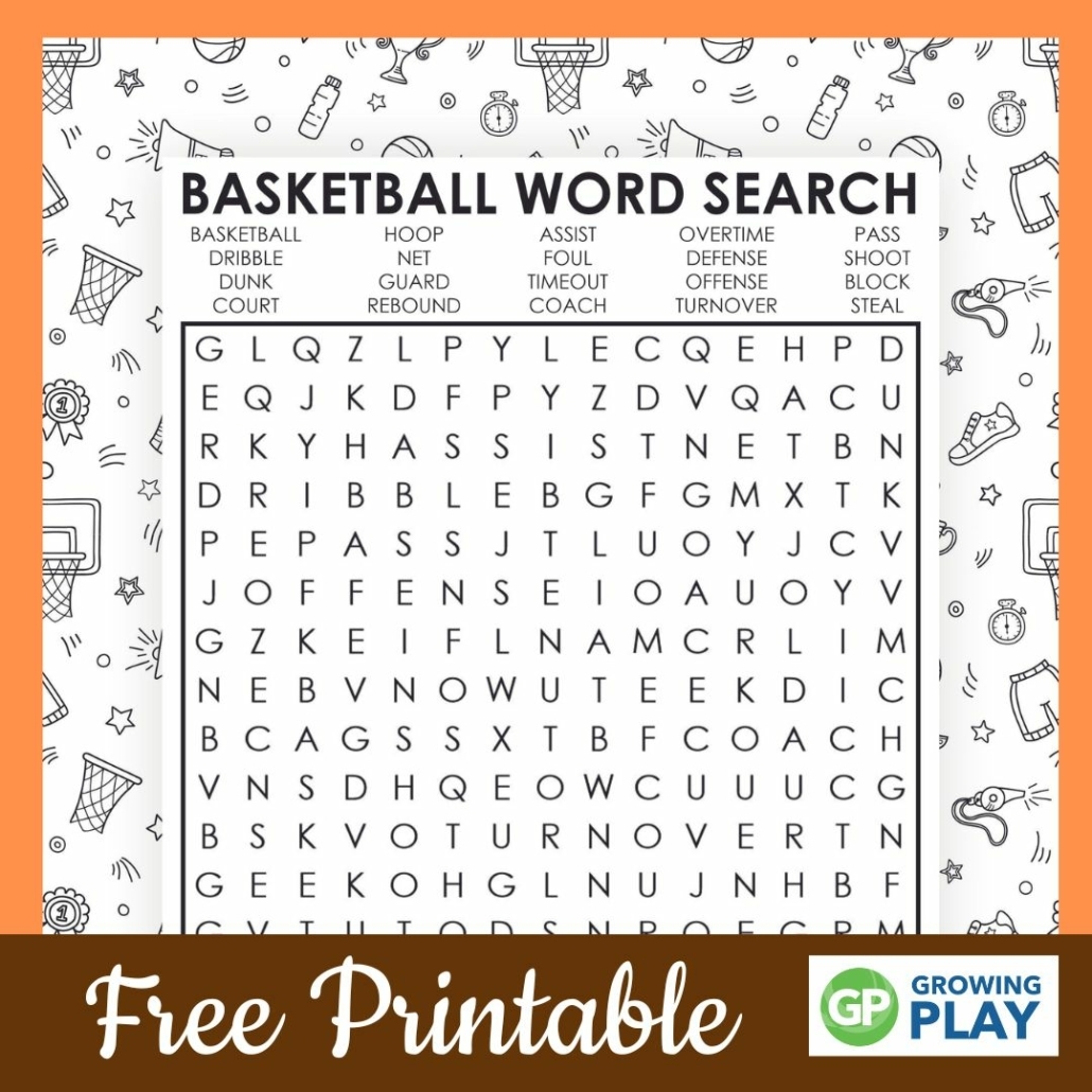 Basketball Word Search Free Printable Growing Play Basketball Word Search Free Printable Growing Play
