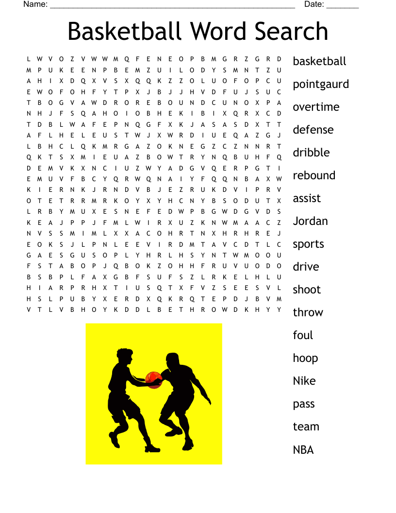 Basketball Word Search WordMint