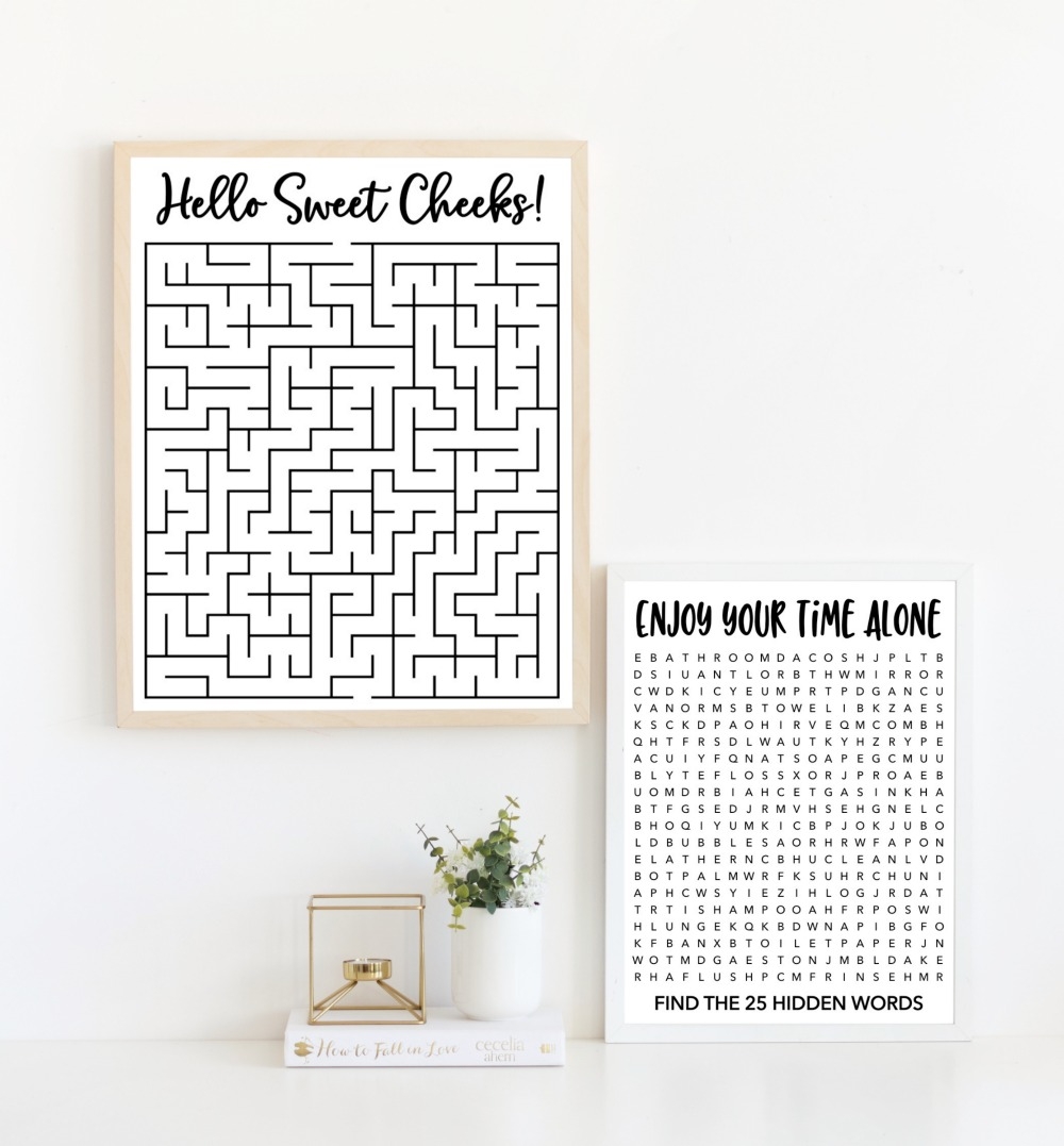 Bathroom Word Search And Maze Puzzles Free Printables