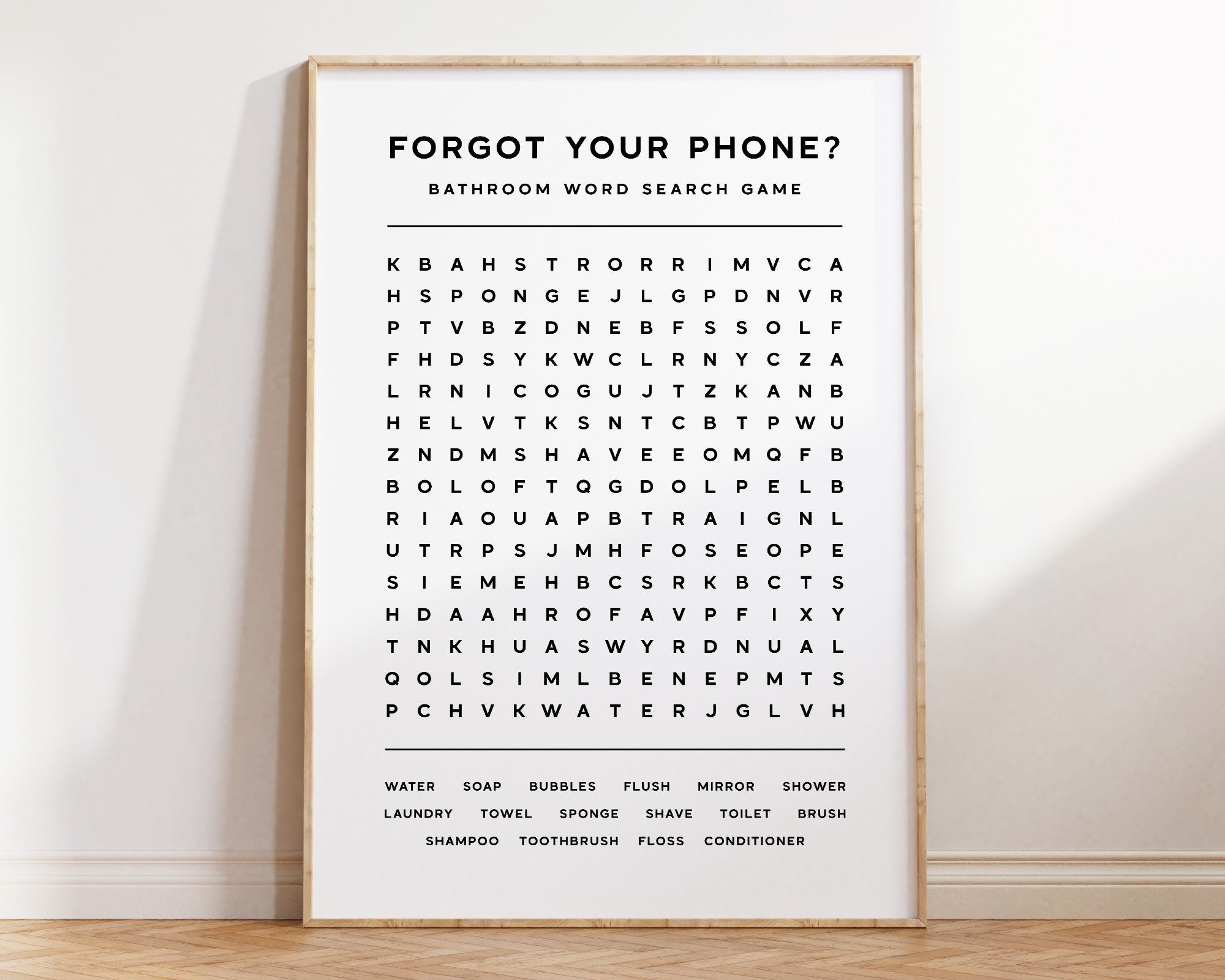 Printable Bathroom Word Search