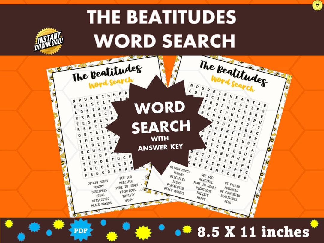 Beatitudes Word Search Printable