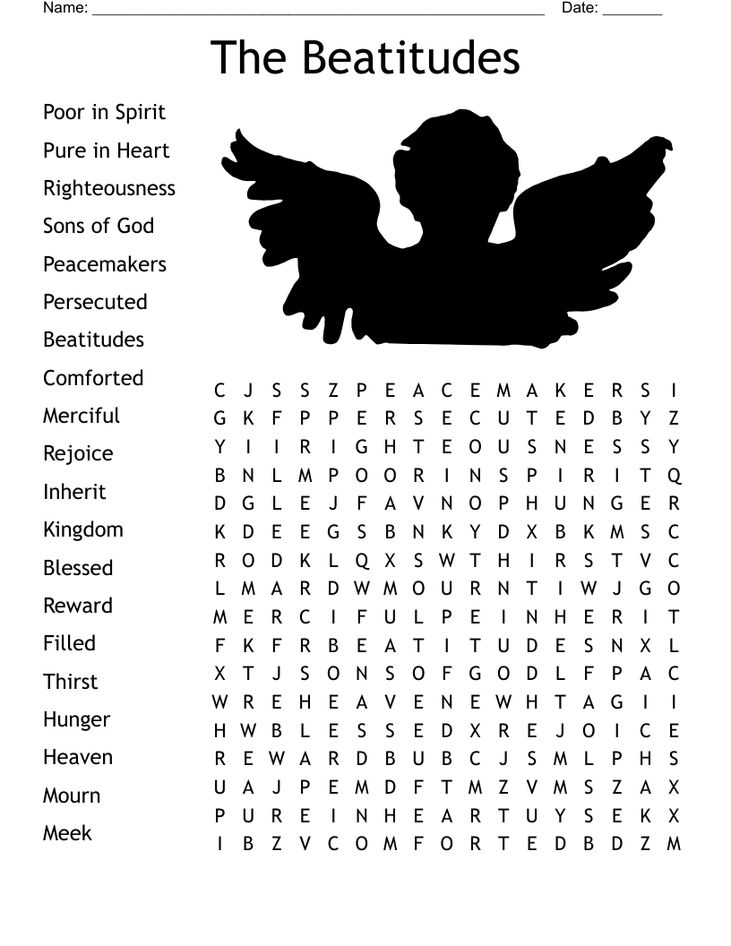 Beatitudes Word Search WordMint