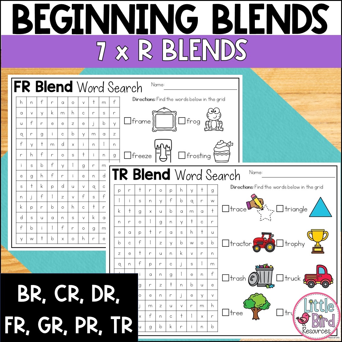 Beginning Consonant Blends Word Searches Phonics Activities Worksheets Made By Teachers