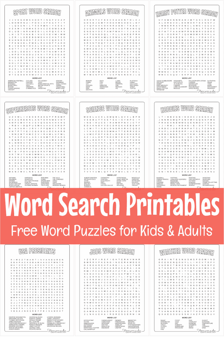 Best Free Word Search Printable Puzzles For Kids U0026 Adults