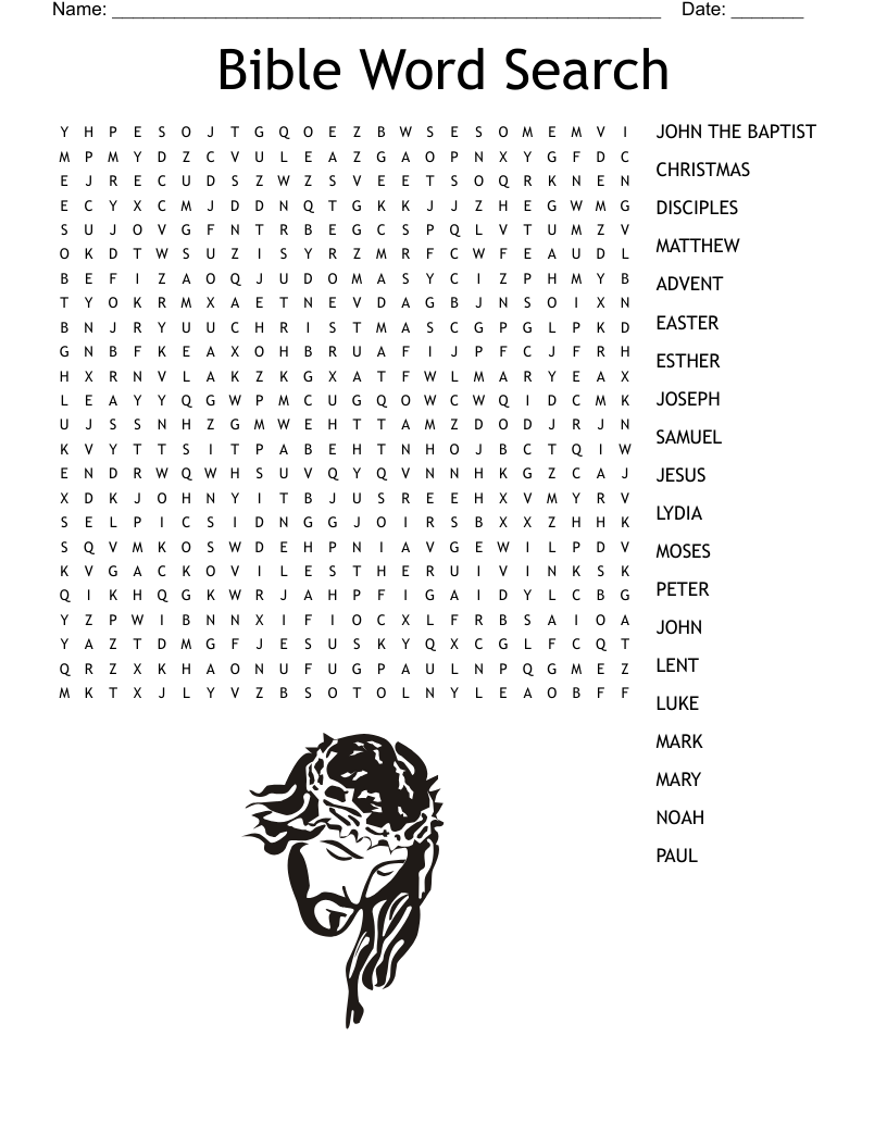 Word Search Bible Printable