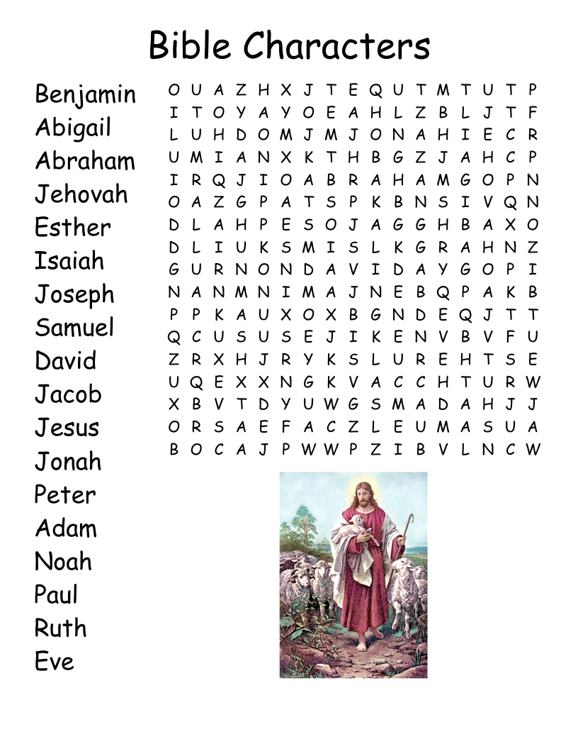 Bible Characters Word Search WordMint Bible Characters Word Search WordMint