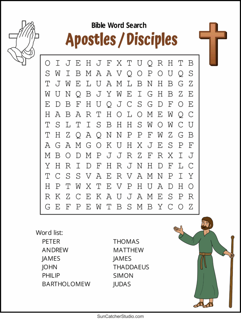 Bible Word Search Free Printable Christian Puzzles DIY Worksheets Library