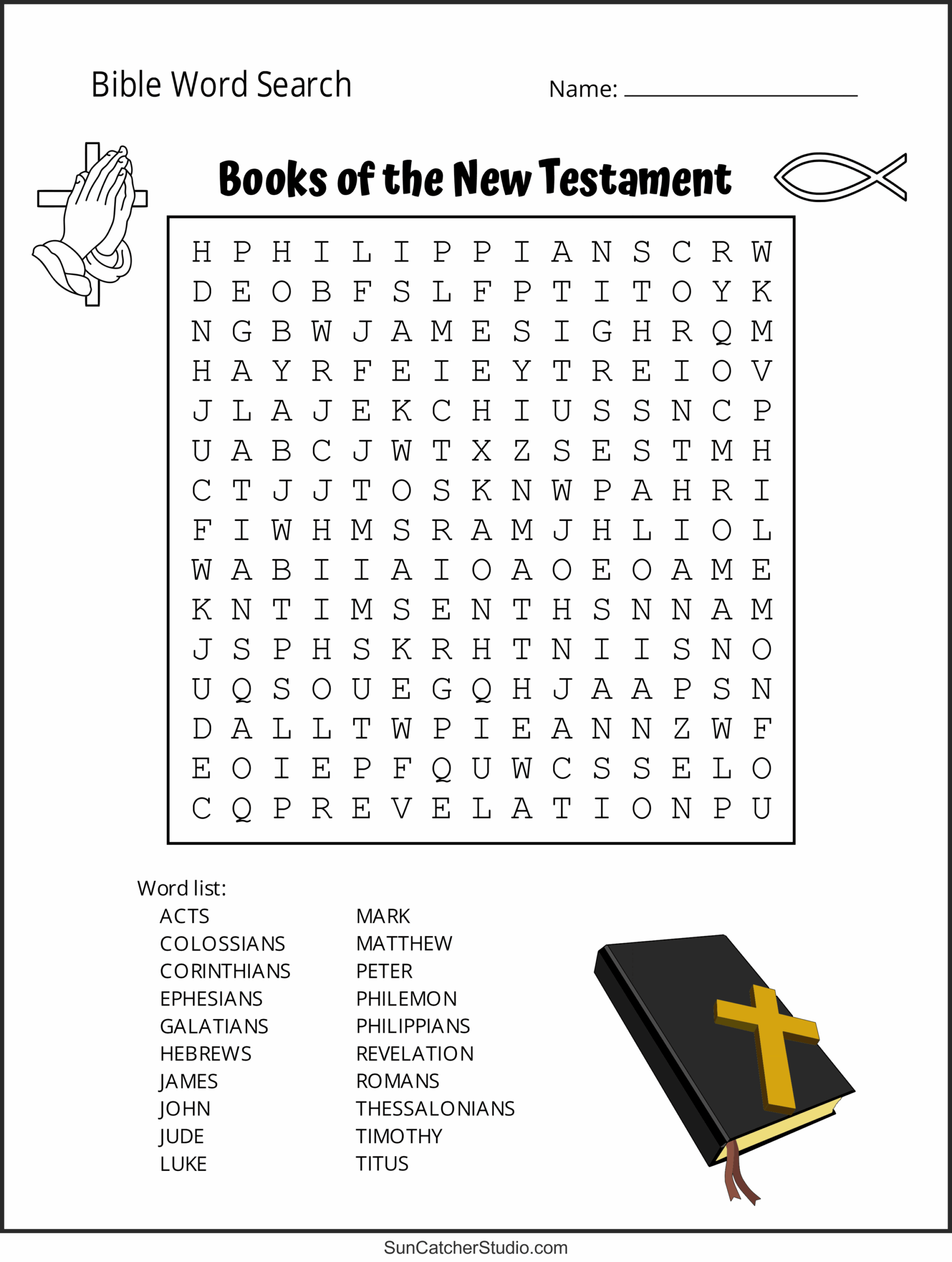 Printable Bible Word Search Puzzle
