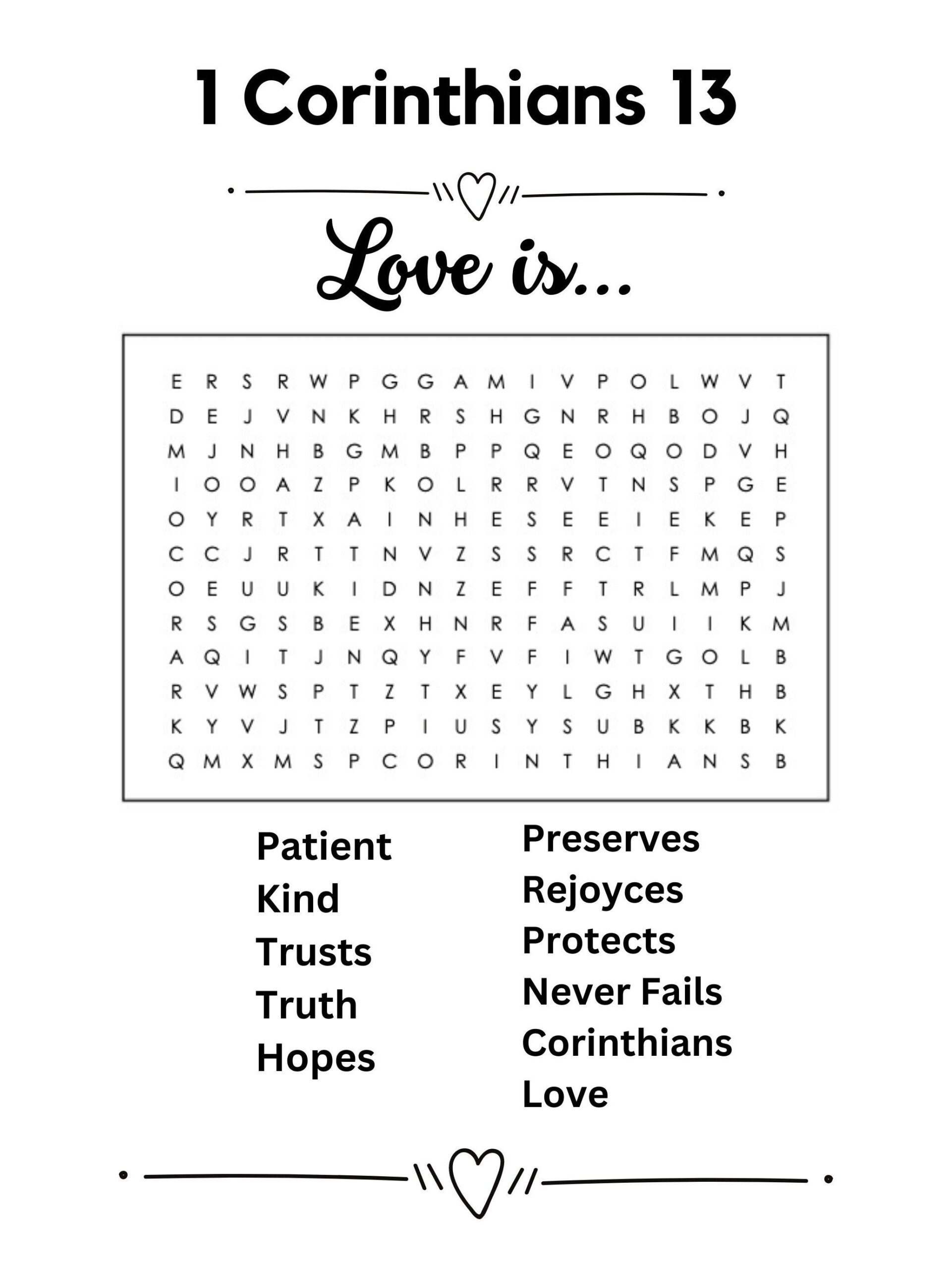 Bible Word Search Love Etsy
