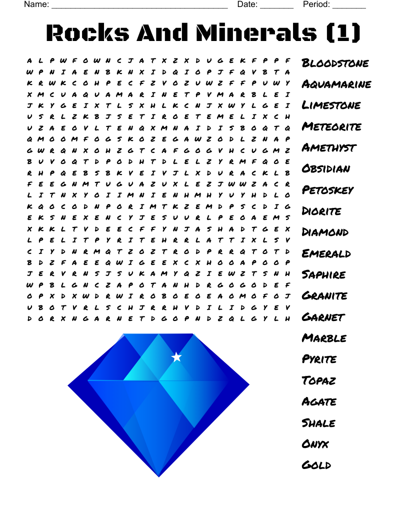 Birthstones Word Search WordMint