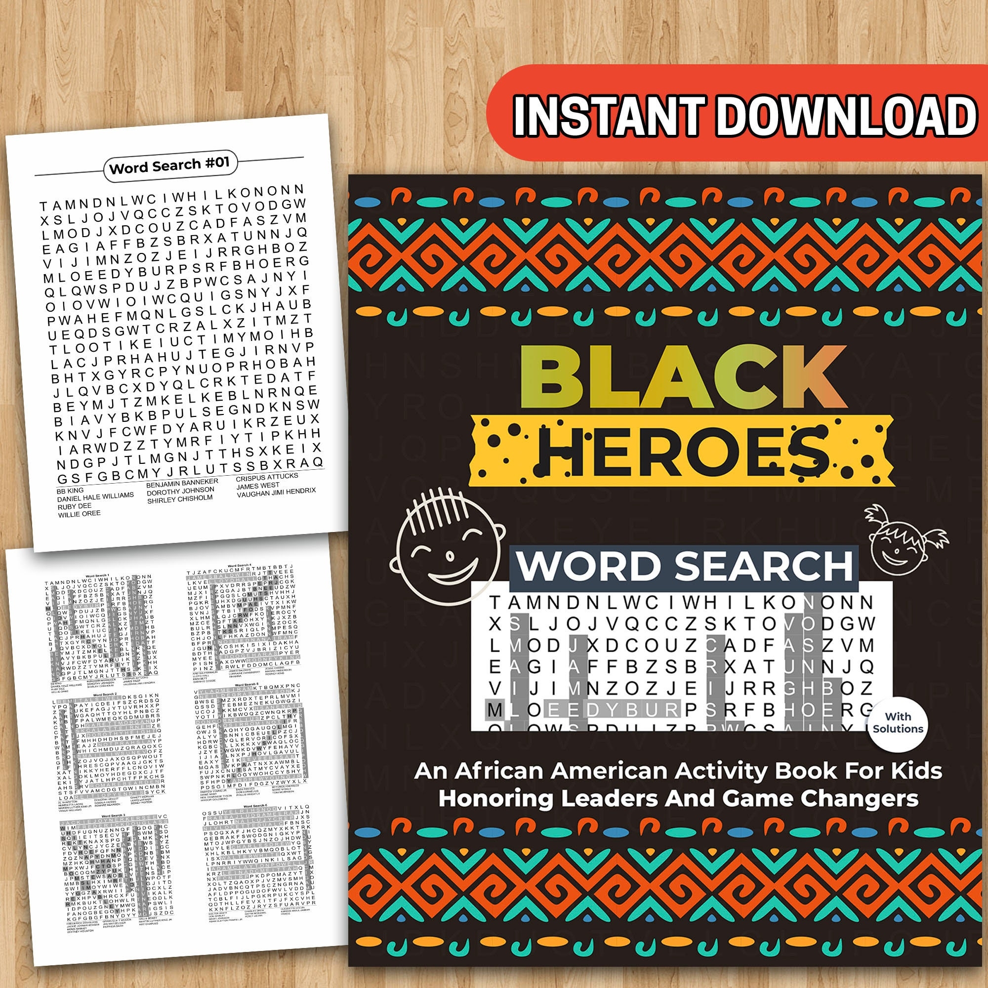 Black Heroes Word Search An African American Activity Book For Kids Honoring Leaders And Game Changers Etsy