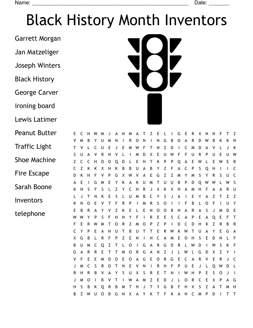 Black History Month Inventors Word Search WordMint Black History Month Inventors Word Search WordMint