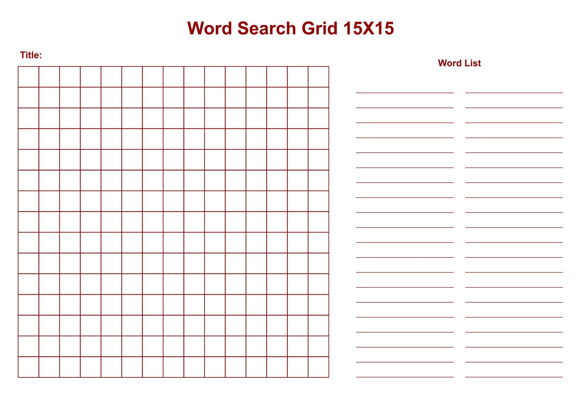 Blank Word Search Puzzles 16 Free PDF Printables Printablee Worksheets Library