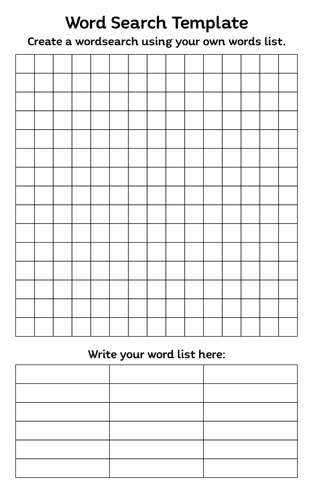 Blank Word Search Puzzles 16 Free PDF Printables Printablee