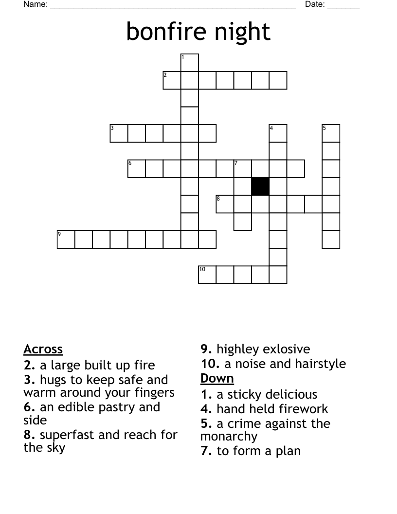 Bonfire Night Word Search Printable