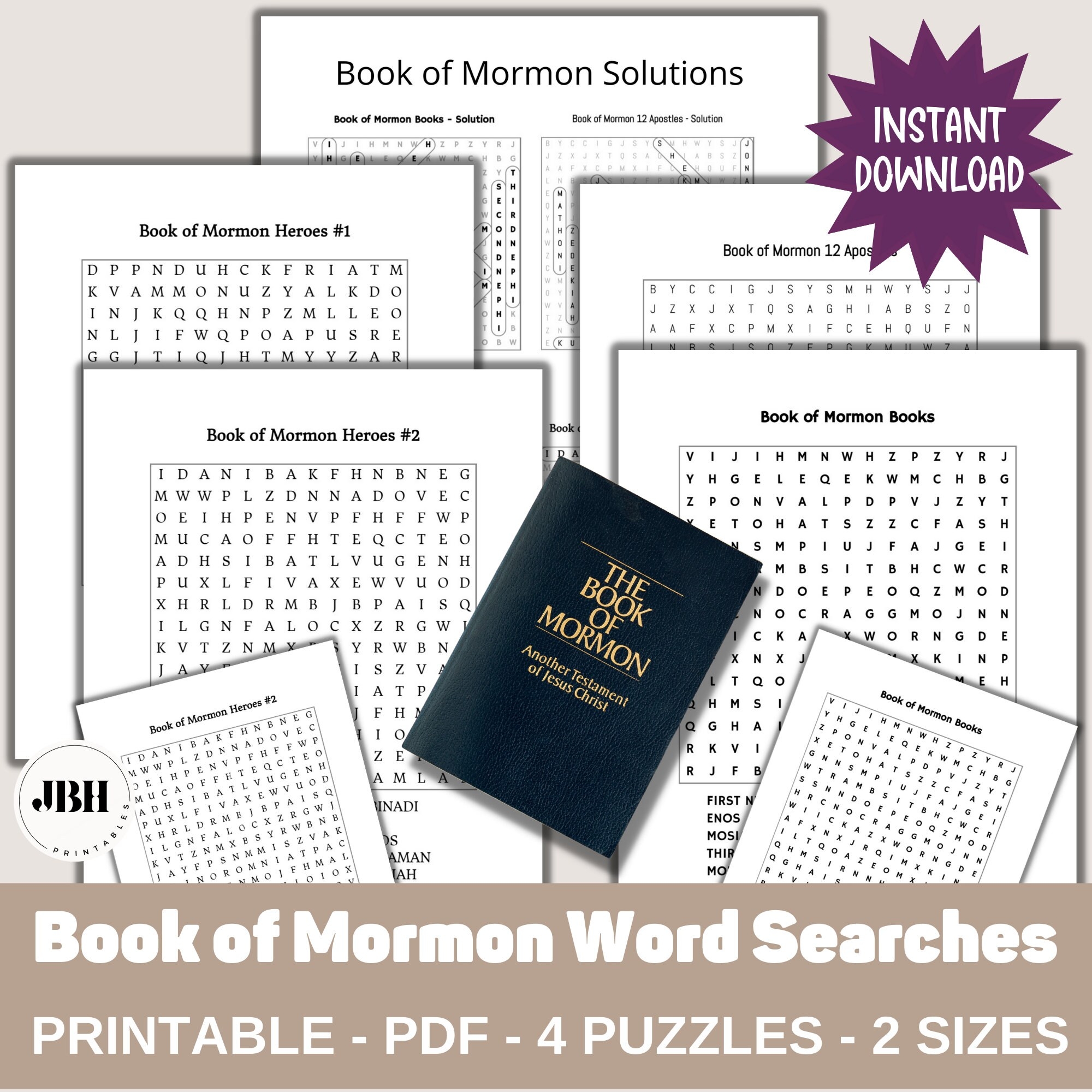 Book Of Mormon Scripture Study Fun Word Searches LDS Word Search Puzzles Book Of Mormon Themed Packet LDS Youth Activity LDS Printable Etsy