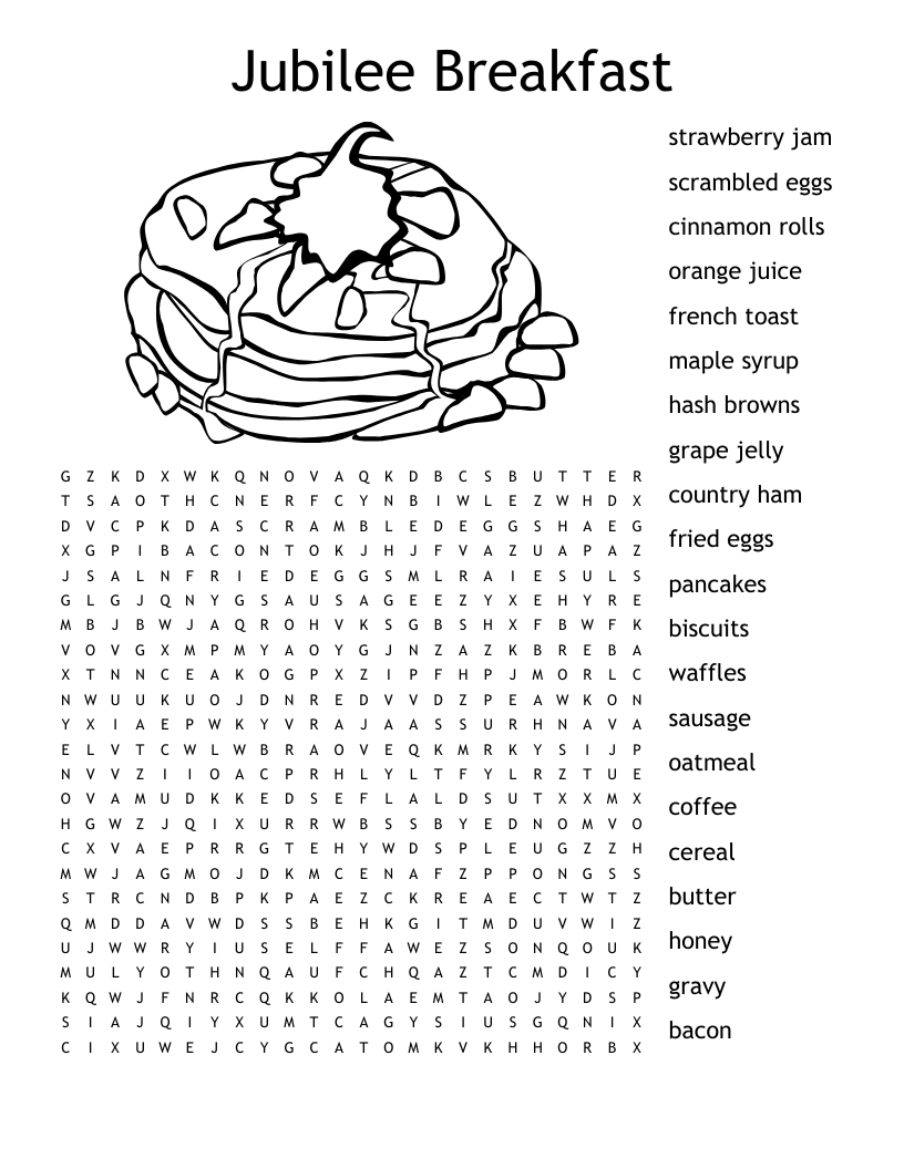 Breakfast Word Search WordMint Breakfast Word Search WordMint