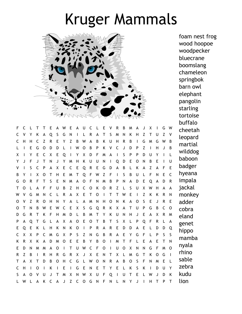 British Wildlife Word Search WordMint