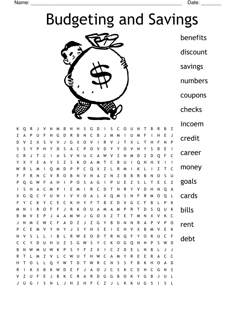 Budgeting Word Search WordMint