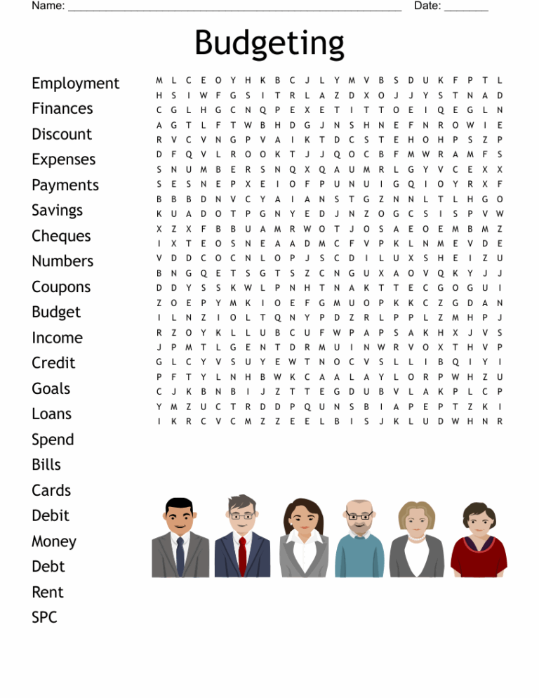 Budgeting Word Search WordMint