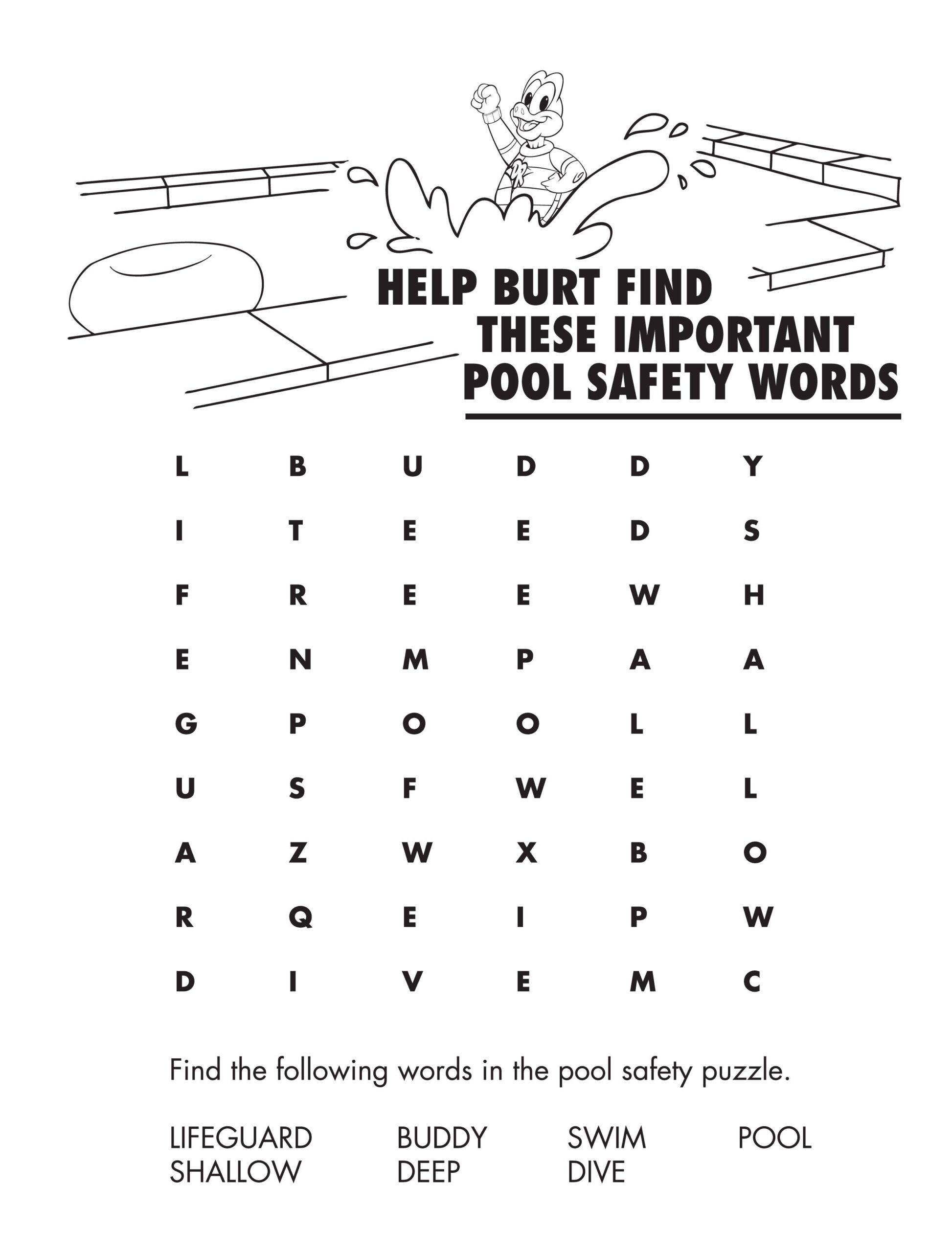 Swimming Word Search Easy Printable Swimming Word Search Easy Printable