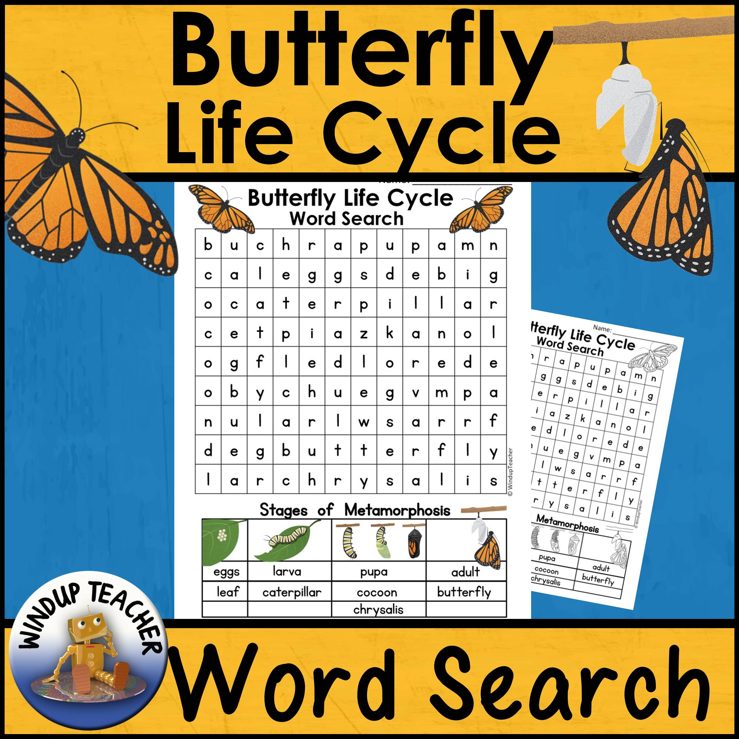 Butterfly Life Cycle Word Search Easy Made By Teachers Butterfly Life Cycle Word Search Easy Made By Teachers