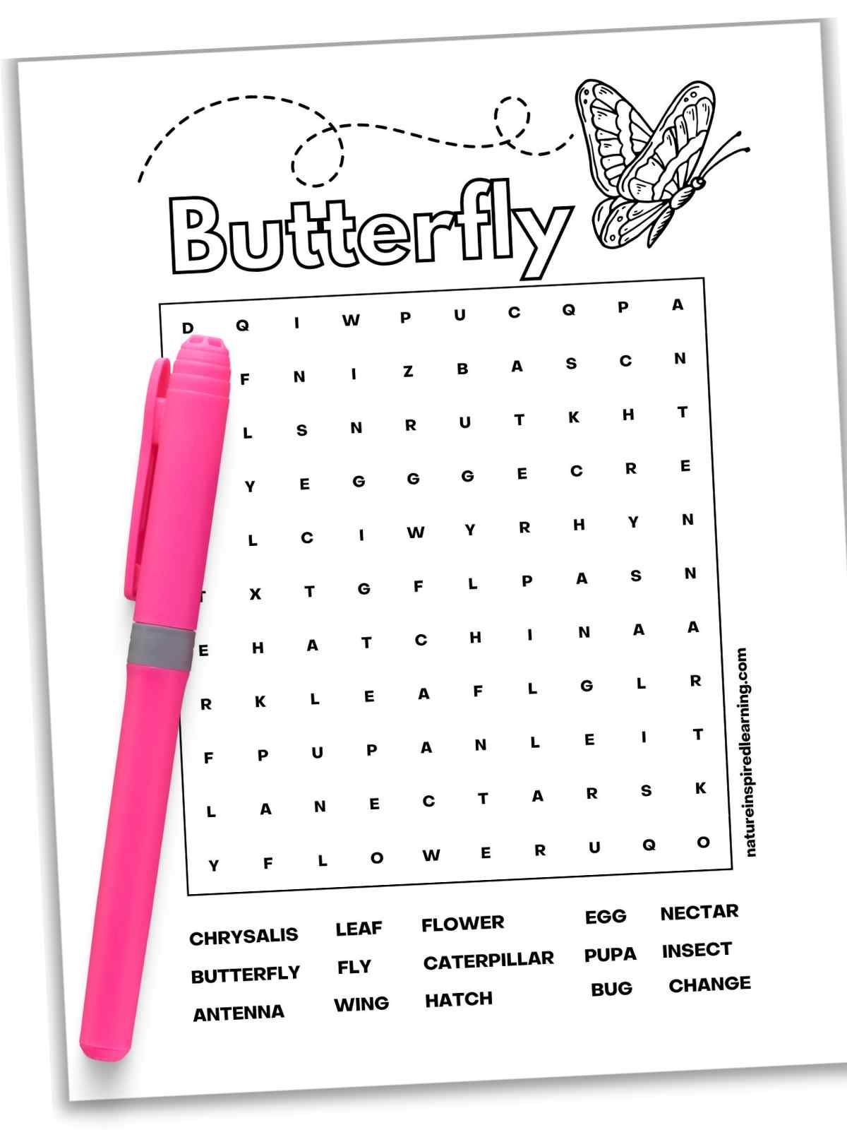 Butterfly Word Searches Nature Inspired Learning