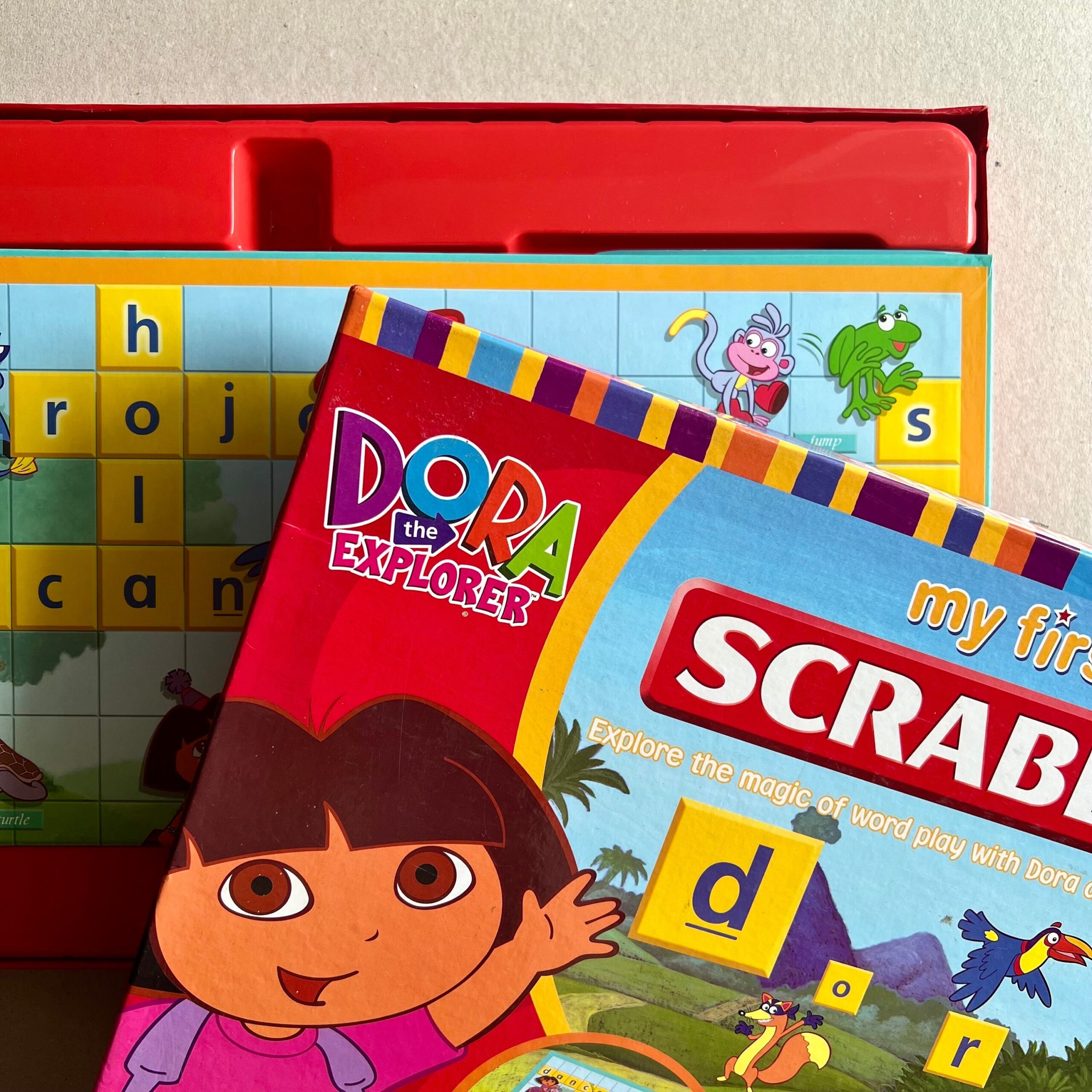 Buy Dora The Explorer SCRABBLE Crossword Board Game Mattel Games Magic Of Word And Picture Fun Gift For Child Word Cards Learning Spanish Online In India Etsy