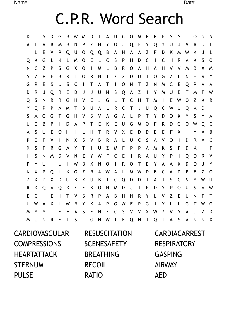 C P R Word Search WordMint
