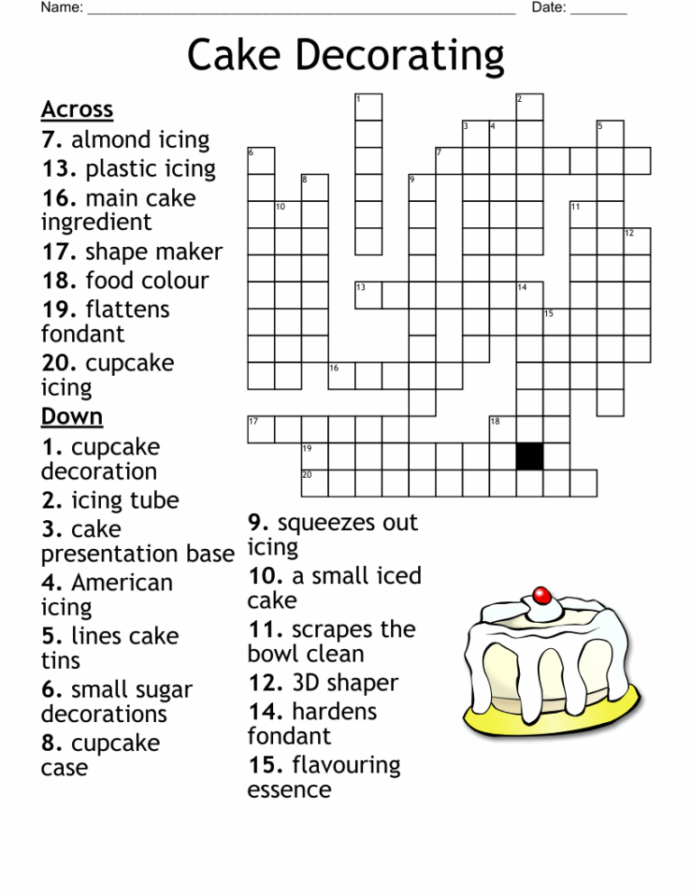 Cakes Word Search WordMint