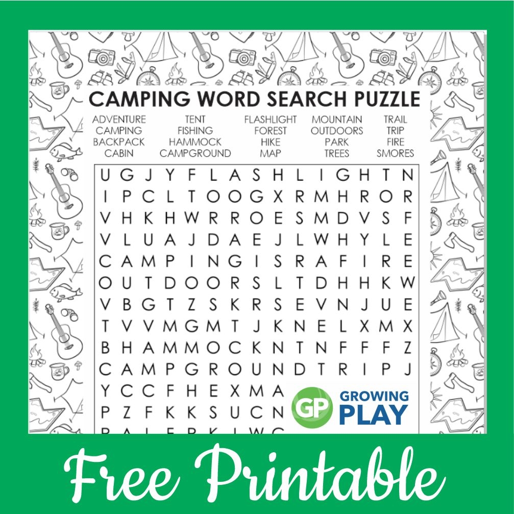 Free Printable Hard Word Search Camping Free Printable Hard Word Search Camping