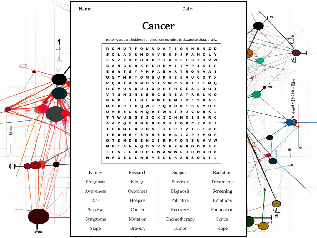 Cancer Word Search Puzzle Worksheet Activity Teaching Resources Cancer Word Search Puzzle Worksheet Activity Teaching Resources