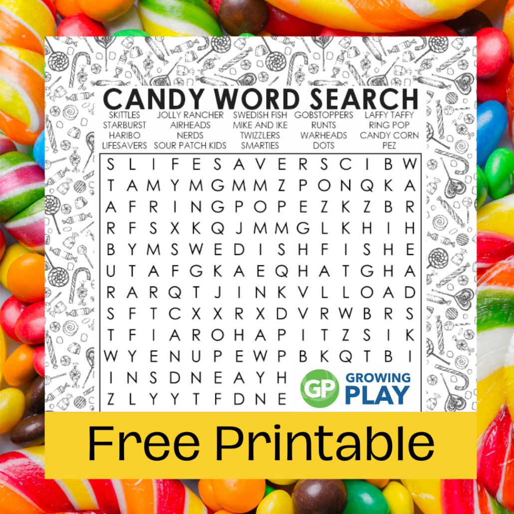 Candy Word Search Printable Hard