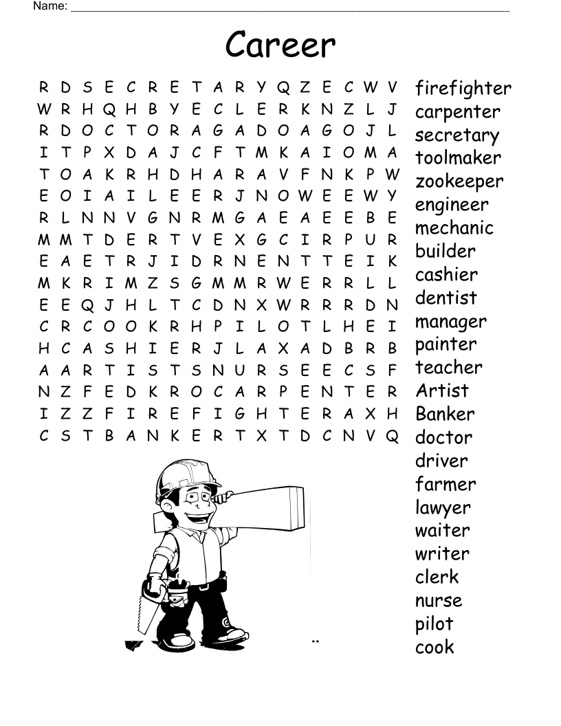 Career Word Search WordMint
