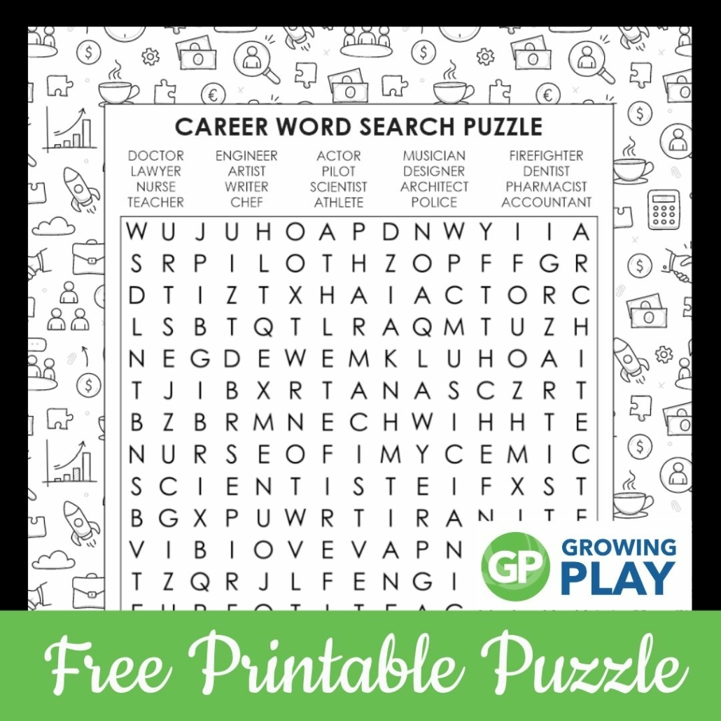 Careers Word Search Puzzle And Answers Growing Play