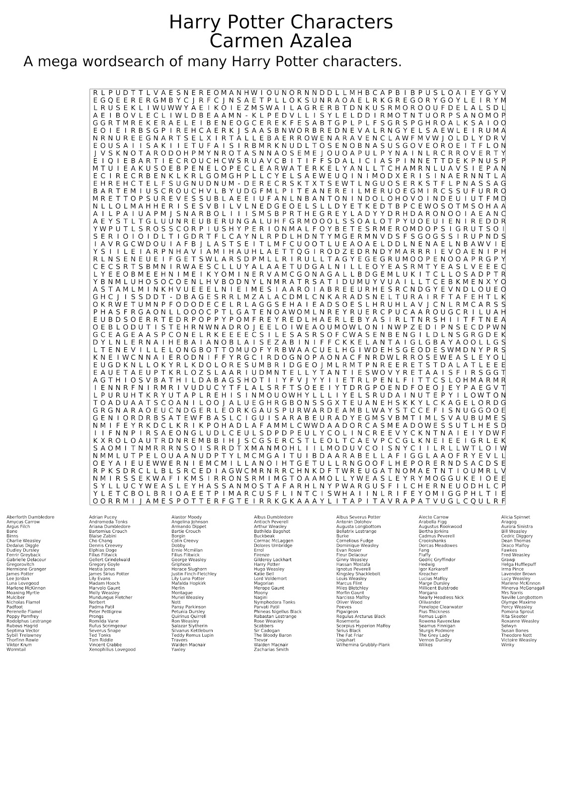 Carmen Azalea Mega Wordsearch