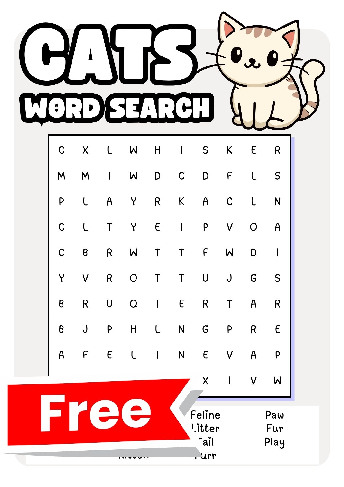Cats Word Searches Free To Print Teach Prints