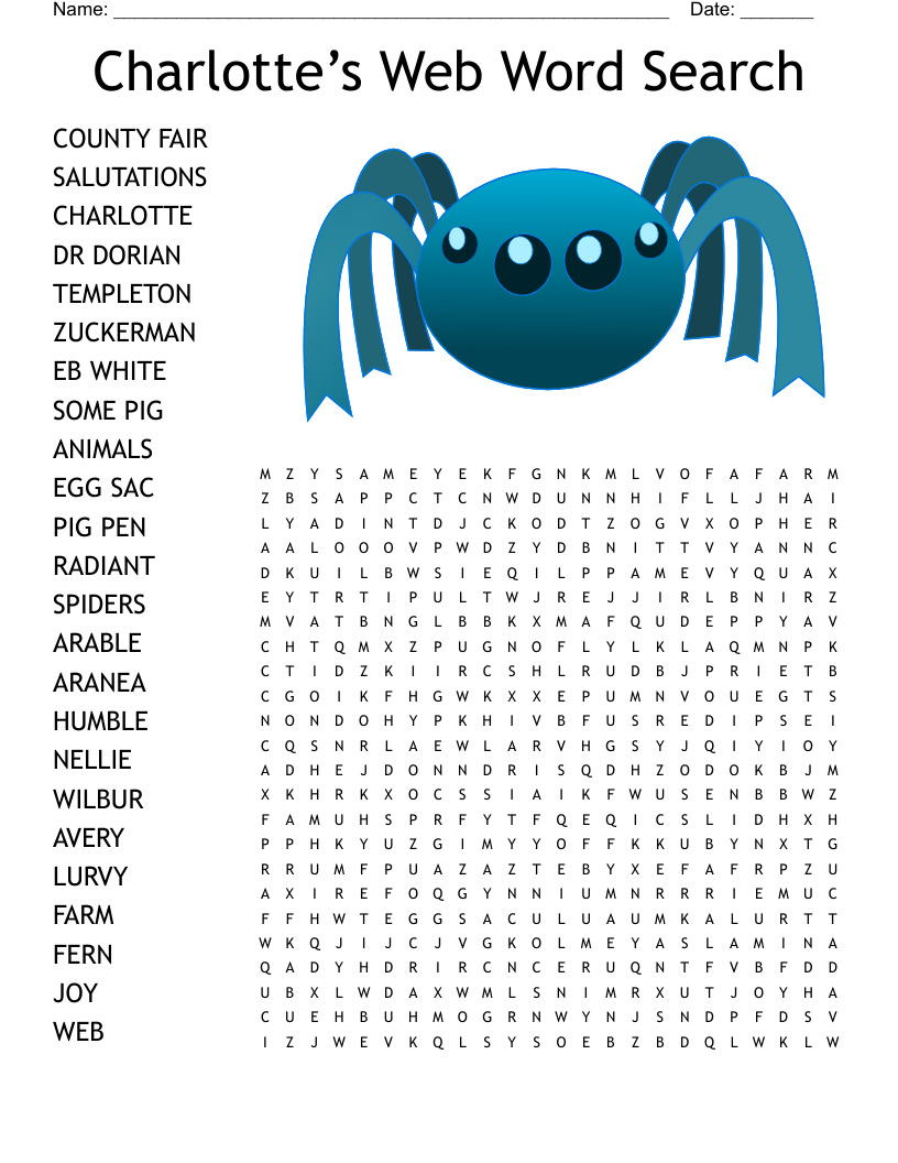 Charlotte s Web Word Search WordMint