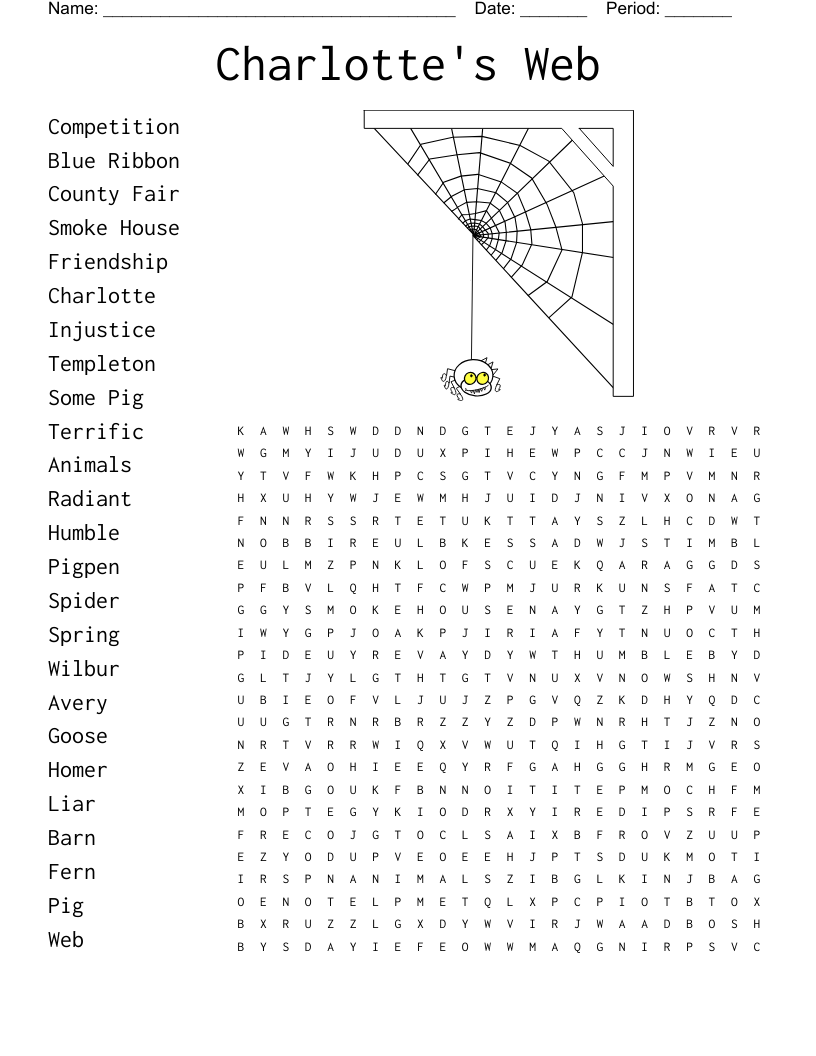 Charlotte s Web Word Search WordMint