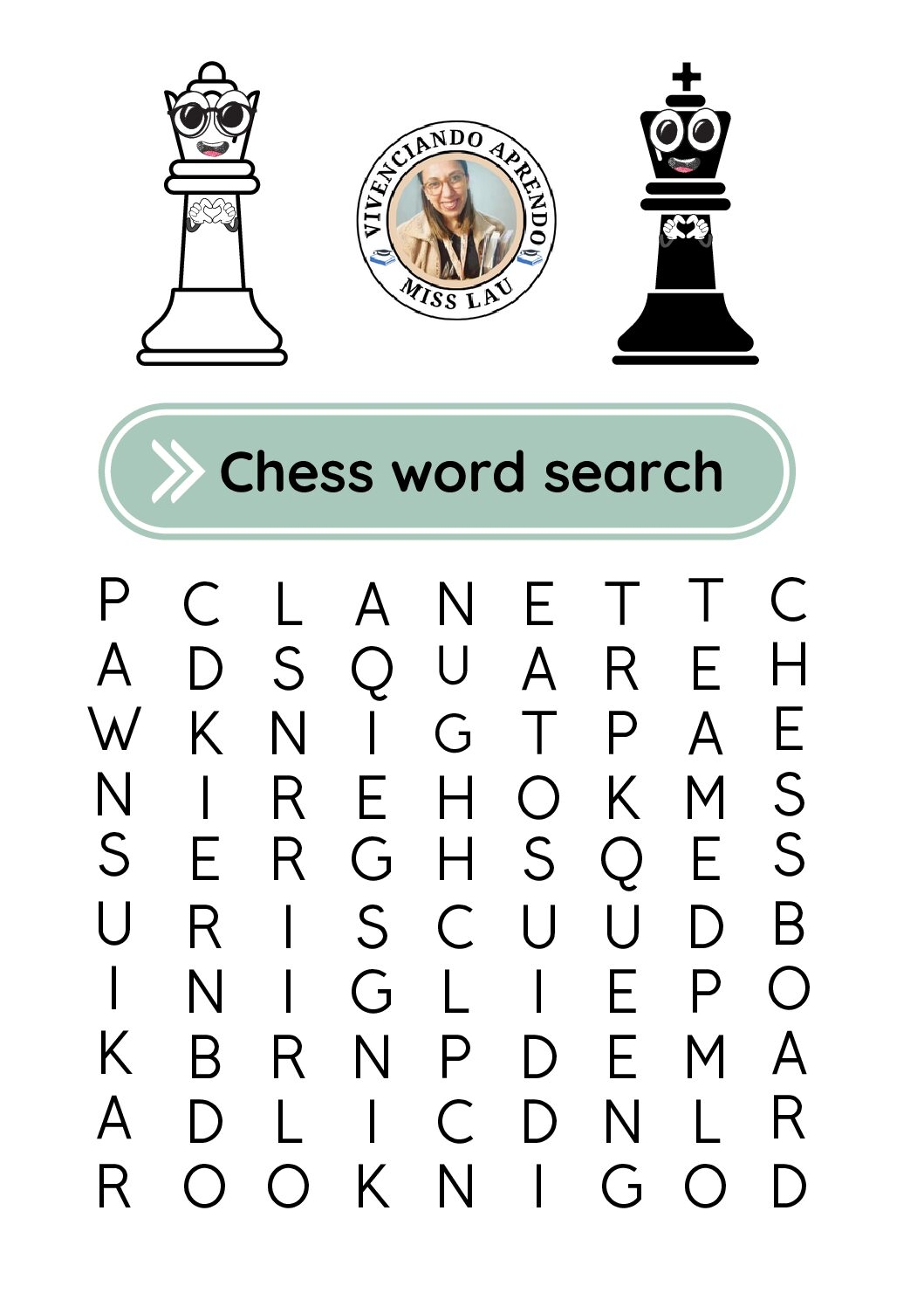 Printable Chess Word Search Printable Chess Word Search