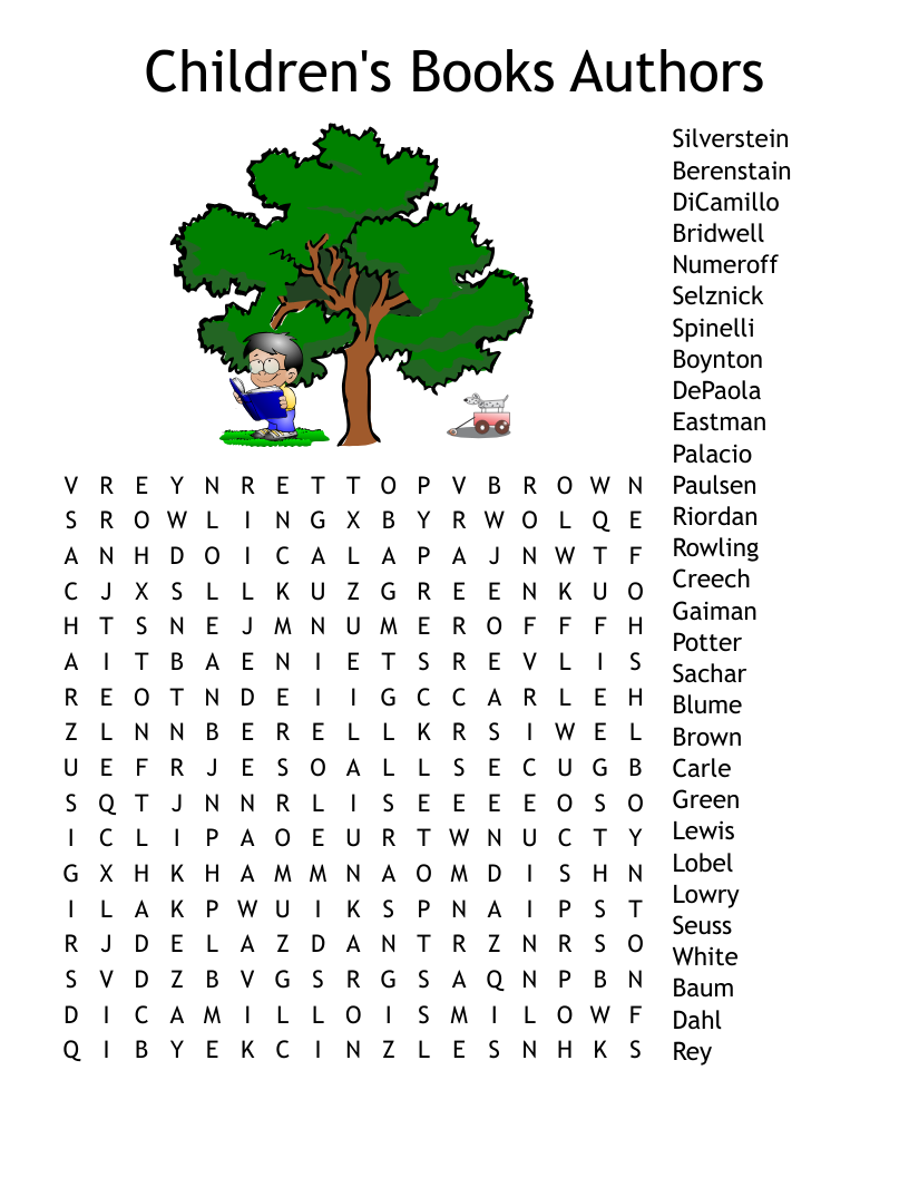 Reading Books Word Search Printable