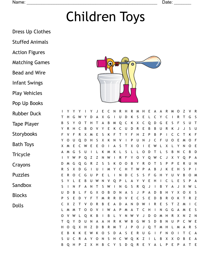 Children Toys Word Search WordMint