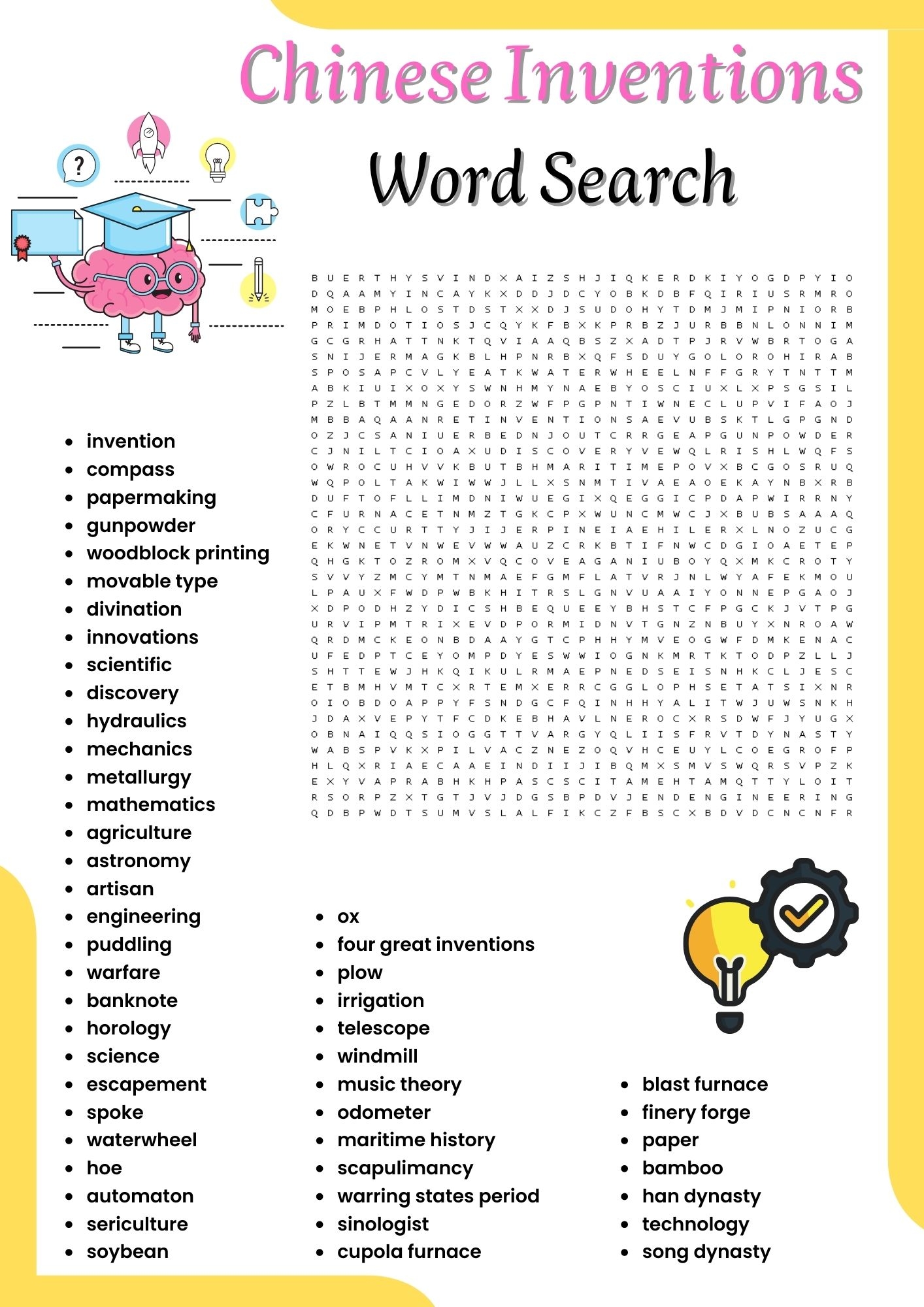 Chinese Inventions Word Search Puzzle Worksheet Activities For Chinese Inventions Word Search Puzzle Worksheet Activities For