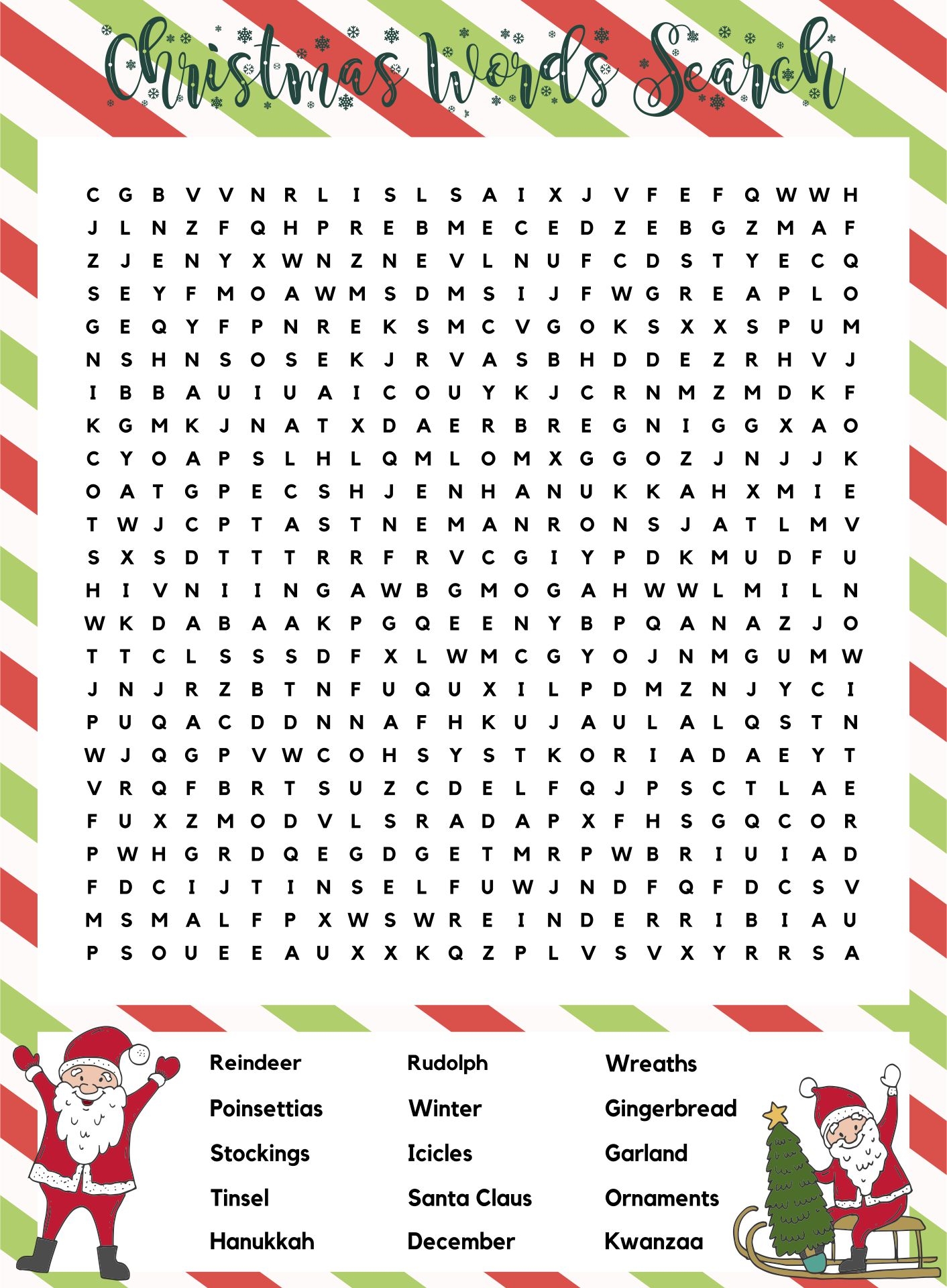 Free Spanish Christmas Word Search Printable