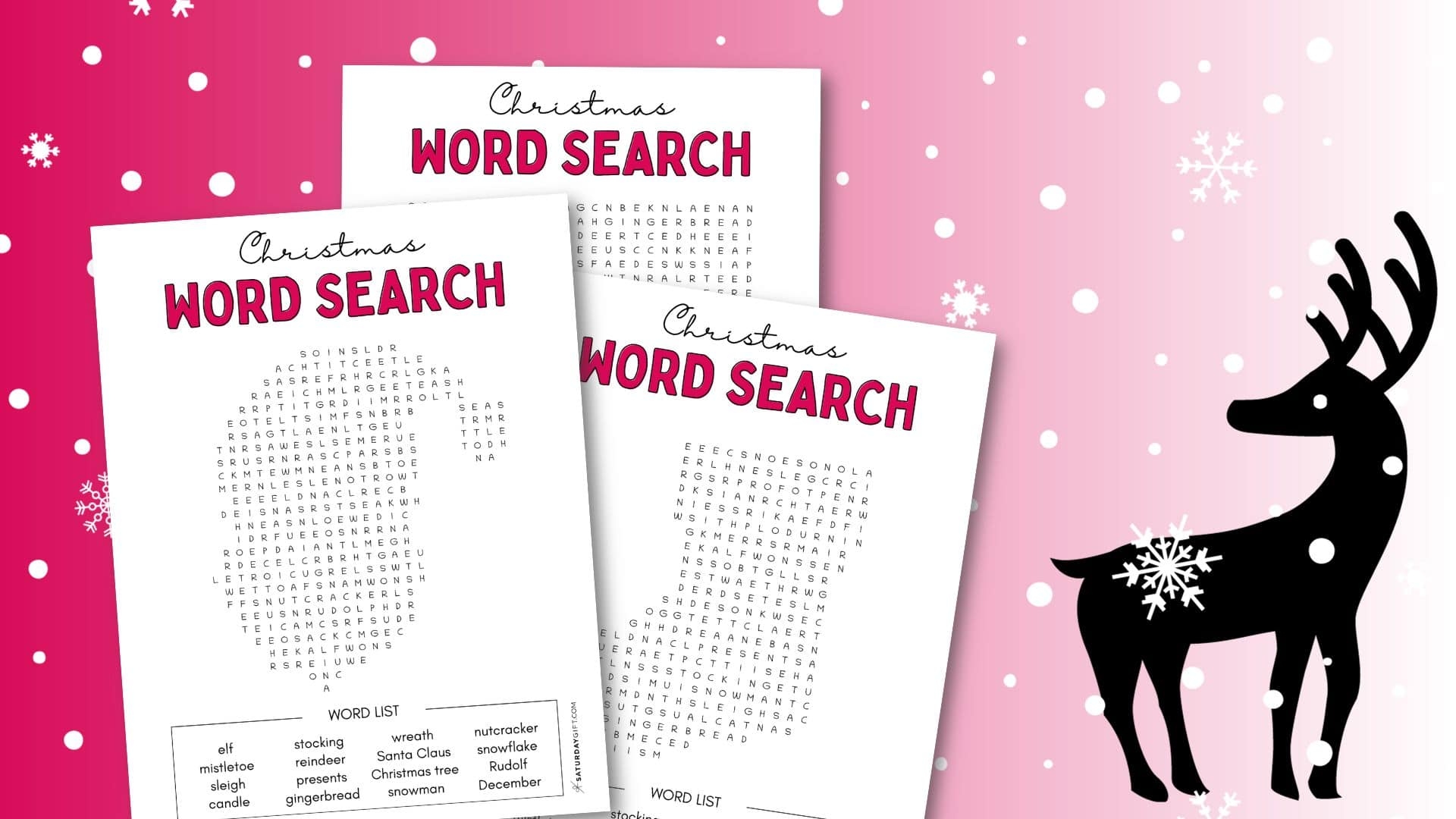 Christmas Word Search Cute U0026 Free Printables SaturdayGift